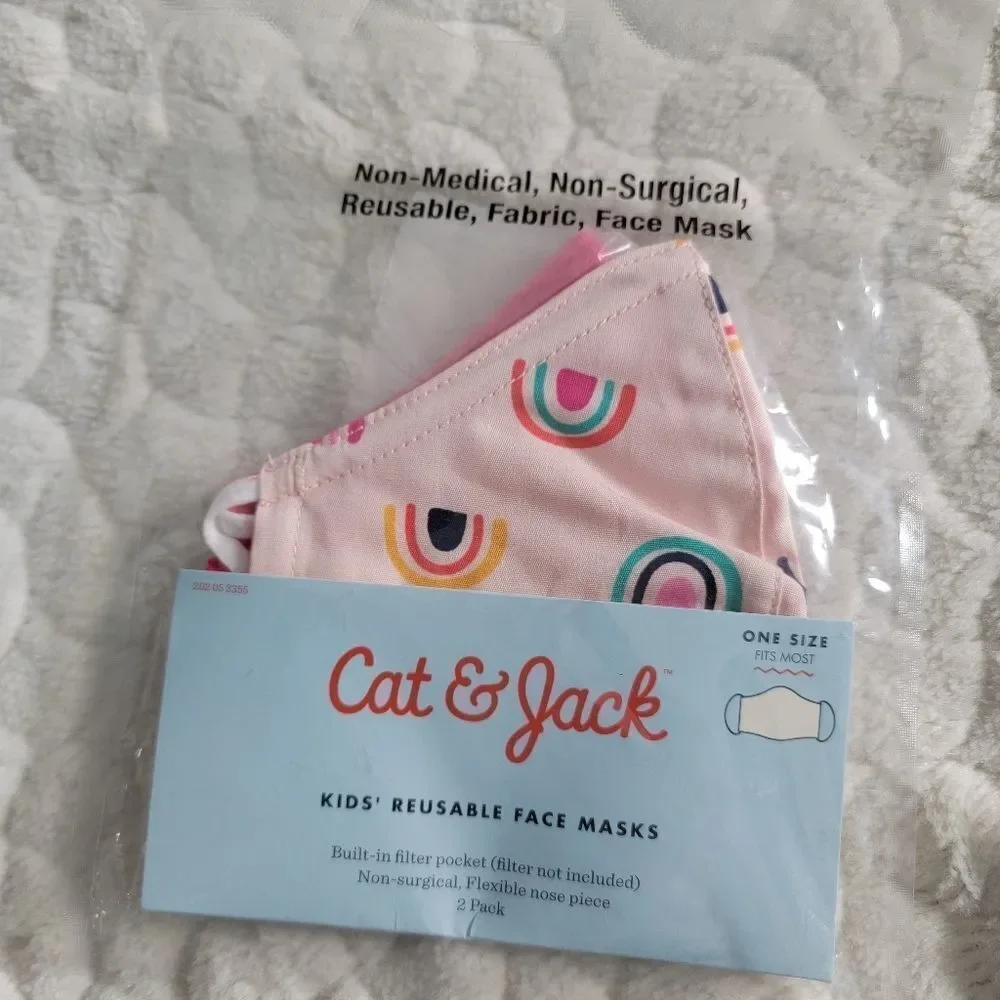 Kids face mask bundle Jojo Siwa floral rainbows pink striped